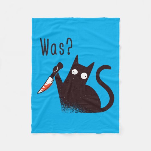 Deutsche Sprache Crazy Funny Katze Mit Einem Messe Fleecedecke (Vorderseite)