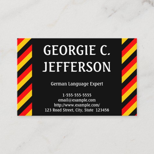 Deutsche Sprachexperten-Visitenkarte Visitenkarte (Vorderseite)