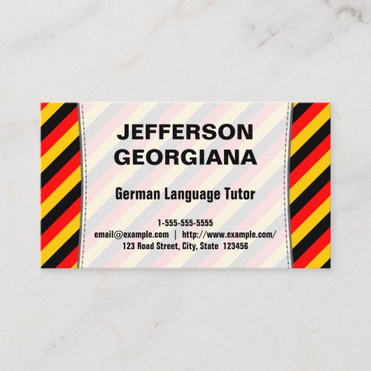 Deutsche Sprachtutor-Visitenkarte Visitenkarte (Vorderseite)
