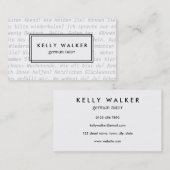 Deutsche Sprachtypographie-Visitenkarte Visitenkarte (Vorne/Hinten)