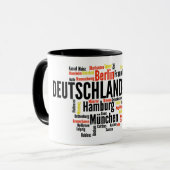 Deutsche Stadt-Wort-Wolke Tasse (Vorderseite Links)