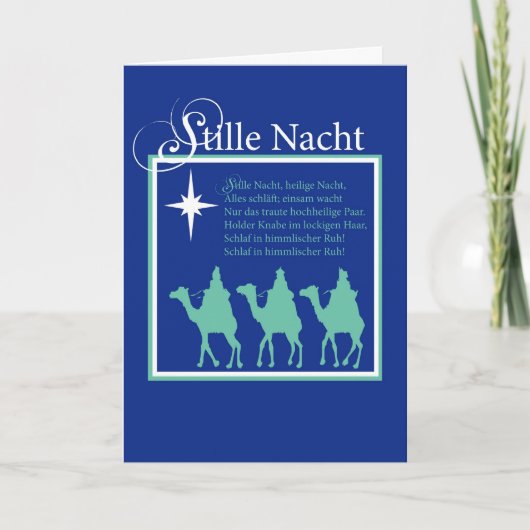 Deutsche stille Nachtweihnachtskarte Feiertagskarte (Vorderseite)