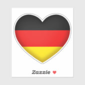 Deutsche Stolz Schwarz-Gold-Herz-Flag Farben Aufkleber (Blatt)