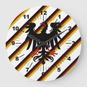 Deutsche Streifen-Flagge Große Wanduhr