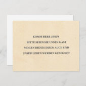 DEUTSCHE TABELLE PRAYER POSTKARTE (Vorne/Hinten)