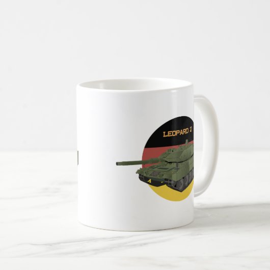 Deutsche Tankleopard 2 mit Flagge Kaffeetasse (VorderseiteRechts)