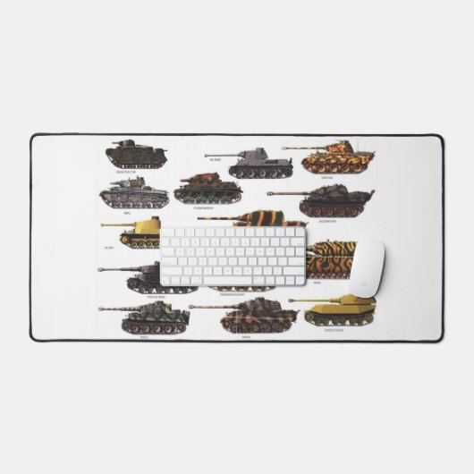 DEUTSCHE TANKS DES Zweiten Weltkriegs Schreibtischunterlage (Tastatur & Maus)