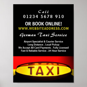 Deutsche Taxi-Flaggenwerbung Poster