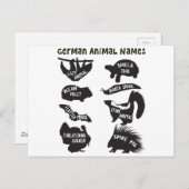 Deutsche Tierbezeichnungen Postkarte (Vorne/Hinten)
