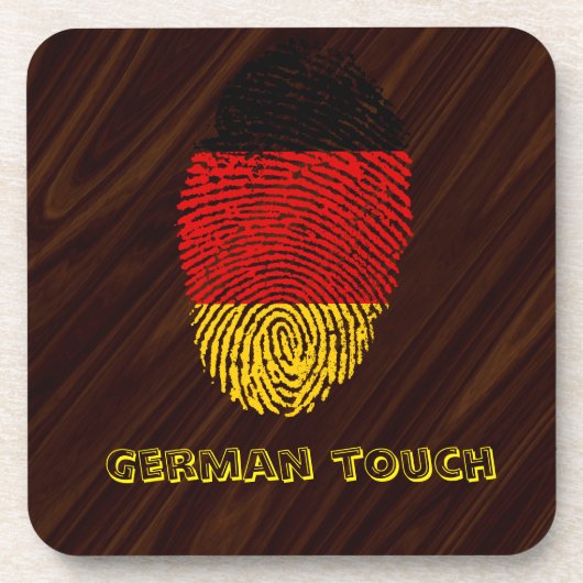Deutsche Touchfingerabdruckflagge Getränkeuntersetzer (Vorderseite)