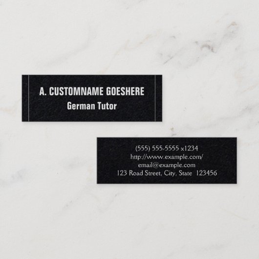 Deutsche Tutor-Visitenkarte Mini Visitenkarte (Vorne/Hinten)