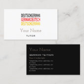 Deutsche Tutor-Visitenkarten Visitenkarte (Vorne/Hinten)