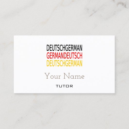 Deutsche Tutor-Visitenkarten Visitenkarte (Vorderseite)