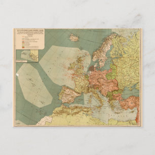 Deutsche U-Boot-Karte des Ersten Weltkriegs (1918) Postkarte