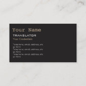 Deutsche Übersetzer-oder Interpret-Visitenkarten Visitenkarte (Rückseite)