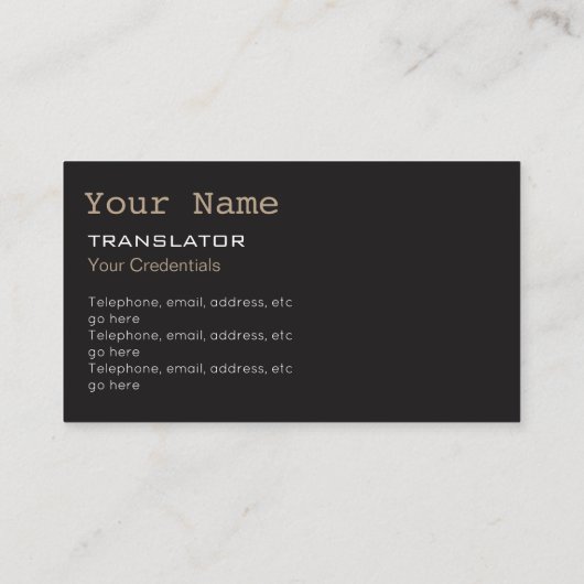 Deutsche Übersetzer-oder Interpret-Visitenkarten Visitenkarte (Rückseite)