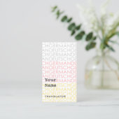 Deutsche Übersetzer-oder Interpret-Visitenkarten Visitenkarte (Stehend Vorderseite)