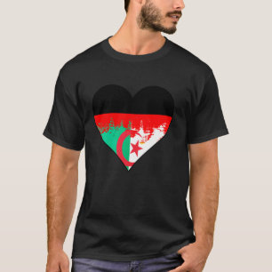 Deutsche und algerische Herzens-Erbe-Flagge T-Shirt