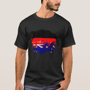 Deutsche und australische Misch-Heritage-Flagge T-Shirt
