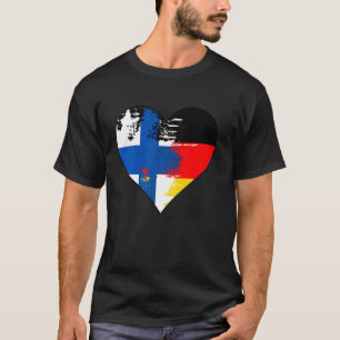 Deutsche und Finnland Herz-Erbe-Flagge T-Shirt