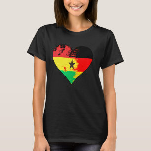 Deutsche und ghanaische Herz-Erbe-Flagge T-Shirt