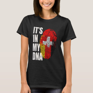 Deutsche und Schweiz DNA-Heritage-Flagge T-Shirt