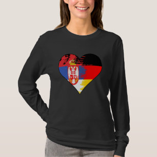 Deutsche und serbische Herzens-Erbe-Flagge T-Shirt