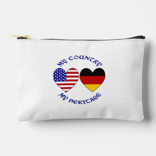 Deutsche USA-Flagge Herzen Land Erbe Zubehörtasche