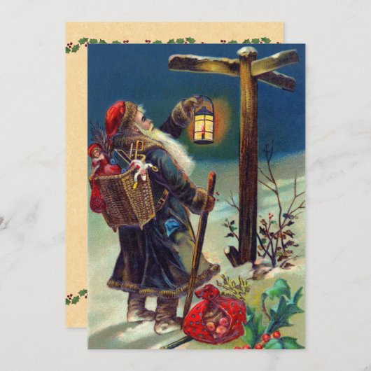 Deutsche Weihnachtskarte Feiertagskarte (Vorne/Hinten)