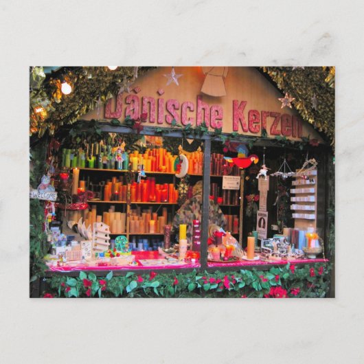 Deutsche Weihnachtskerzen Feiertagspostkarte (Vorderseite)