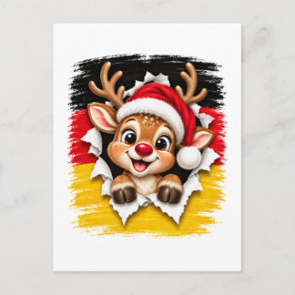 Deutsche Weihnachtsrentier Einladungspostkarte