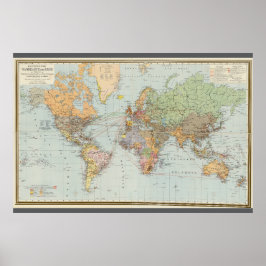 Deutsche Weltkarte (1899) Poster
