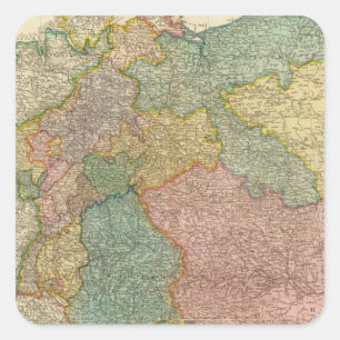 Deutsche Weltreligion Atlas Karte Quadratischer Aufkleber