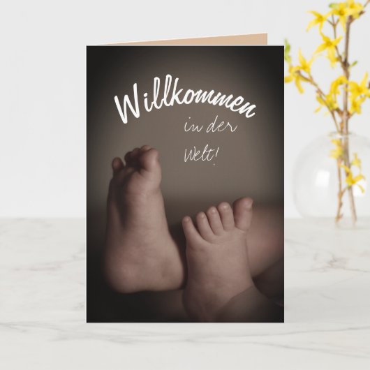 Deutsche Willkommen bei der World Greeting Card Karte (Gelbe Blume)