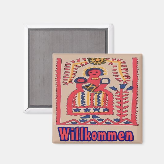 Deutsche Willkommensmutter und Kind Magnet (Vorderseite/Rückseite)