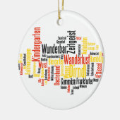 Deutsche Wort-Wolke - Deutsche Wortwolke Keramikornament (Links)