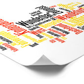 Deutsche Wörter in der englischsprachigen Word Clo Poster (Ecke)