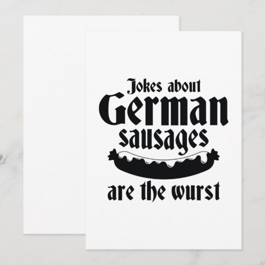 Deutsche Würste Dankeskarte (Vorne/Hinten)