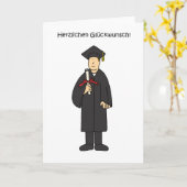 Deutscher Abschluss Herzlichen Glückwunsch an ihn Karte (Gelbe Blume)