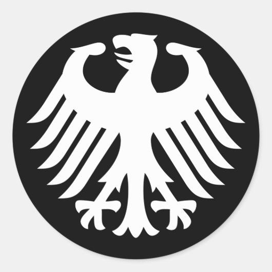 Deutscher Adler Runder Aufkleber (Vorderseite)
