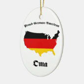 Deutscher Amerikaner Oma - Oma - Großmutter Keramikornament (Links)