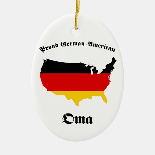 Deutscher Amerikaner Oma - Oma - Großmutter Keramikornament (Vorne)