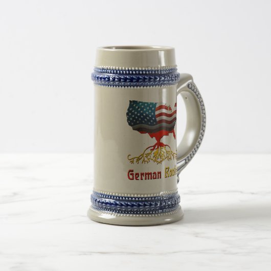 Deutscher Amerikaner Stein Bierglas (VorderseiteRechts)