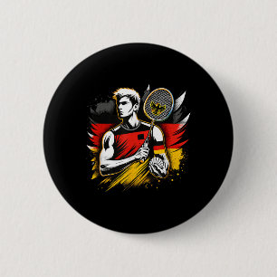 Deutscher Badminton-Enthusiast Schläger Federball  Button