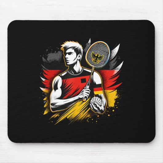 Deutscher Badminton-Enthusiast Schläger Shuttle De Mousepad (Vorne)