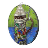 Deutscher Bierstein w/Hinged Lid Blue Green Dartscheibe (Vorderseite rechts)