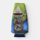 Deutscher Bierstein w/Hinged Lid Blue Green Flaschenkühler (Vorderseite)
