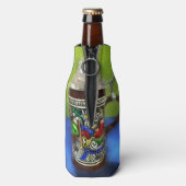Deutscher Bierstein w/Hinged Lid Blue Green Flaschenkühler (Flasche Rückseite)