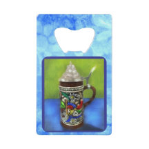 Deutscher Bierstein w/Hinged Lid Blue Green