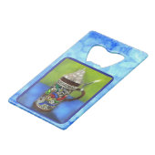 Deutscher Bierstein w/Hinged Lid Blue Green Geldbeutel Flaschenöffner (Vorderseite Schrägansicht)